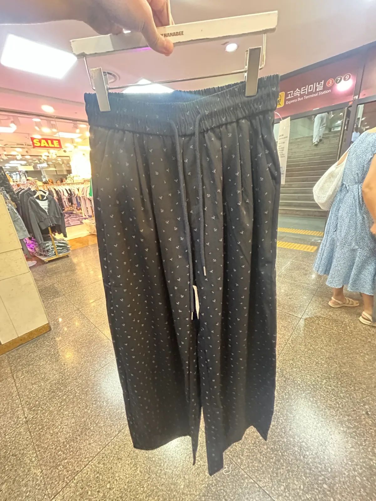 플라워 밴딩끈팬츠